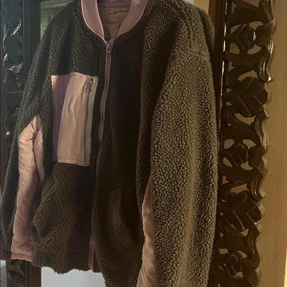 We The Free Charcoal and Lavender Sherpa Jacket
